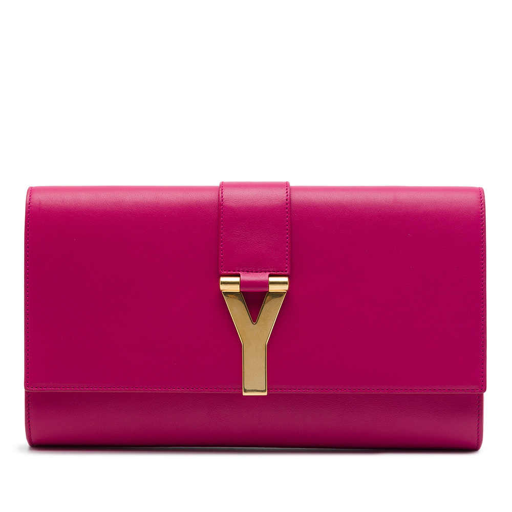 Pre-Loved Saint Laurent Leather Chyc Ligne Clutch